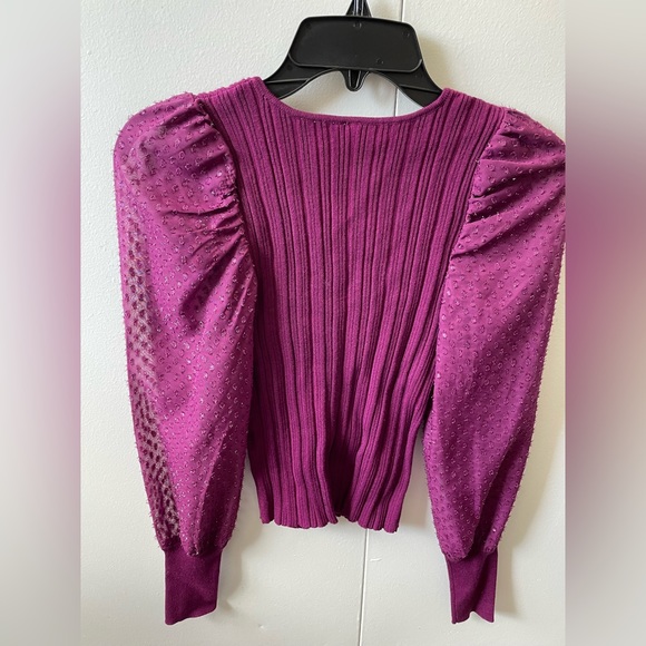 NWT Anthropologie Plum/Purple Long sleeve Sweater - Picture 12 of 14